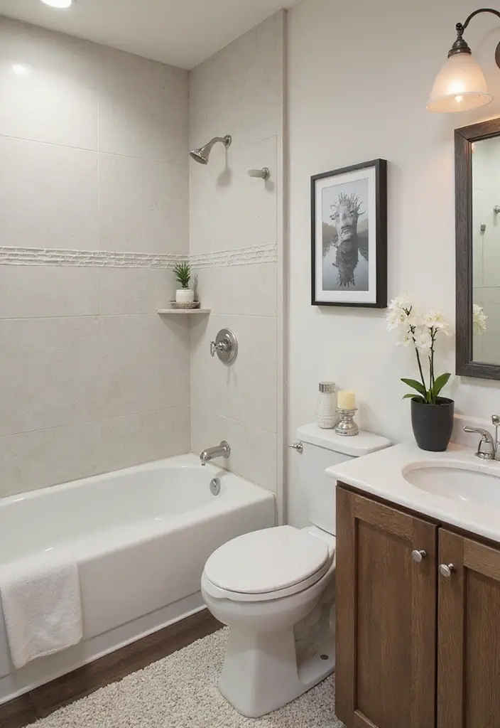 27 Guest Bathroom Ideas To Impress Every Visitor 176 27 Guest Bathroom Ideas To Impress Every Visitor - 26. Custom Artwork
