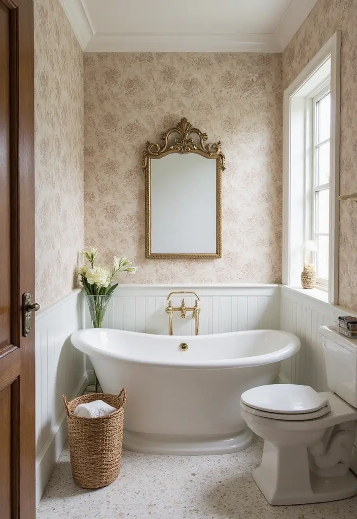 27 Guest Bathroom Ideas To Impress Every Visitor 22 27 Guest Bathroom Ideas To Impress Every Visitor - 4. Stylish Wall Treatments