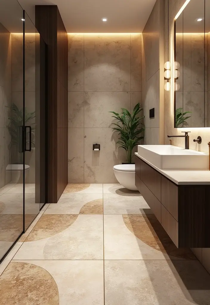 27 Guest Bathroom Ideas To Impress Every Visitor 57 27 Guest Bathroom Ideas To Impress Every Visitor - 9. Unique Flooring Options