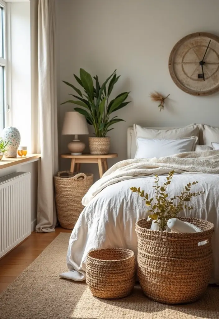 27 IKEA Bedroom Ideas That Are Affordable and Stylish - 22. Use Decorative Baskets for Storage