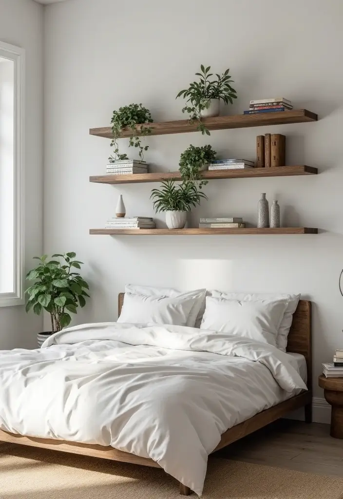 27 IKEA Bedroom Ideas That Are Affordable and Stylish - 4. Functional Floating Shelves