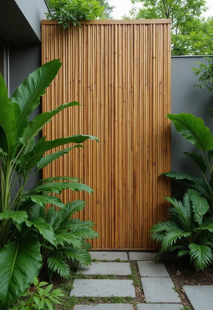 27 Inexpensive Retaining Wall Ideas That Look Surprisingly High-End 130 27 Inexpensive Retaining Wall Ideas That Look Surprisingly High-End - 20. Bamboo Wall