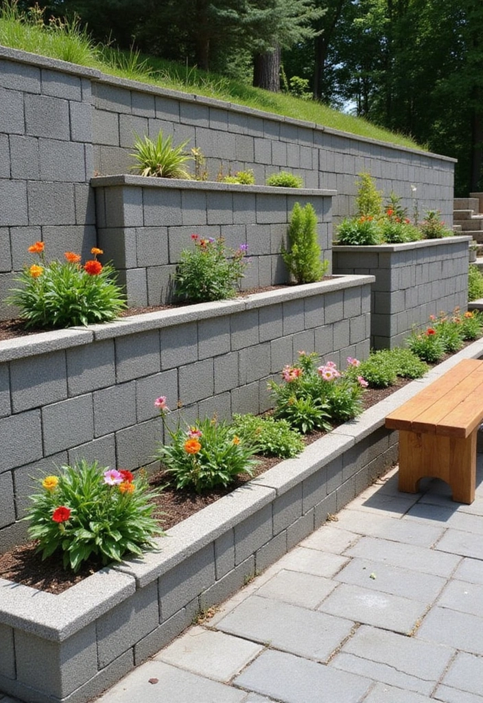 27 Inexpensive Retaining Wall Ideas That Look Surprisingly High-End 29 27 Inexpensive Retaining Wall Ideas That Look Surprisingly High-End - 5. Cinder Block Wall