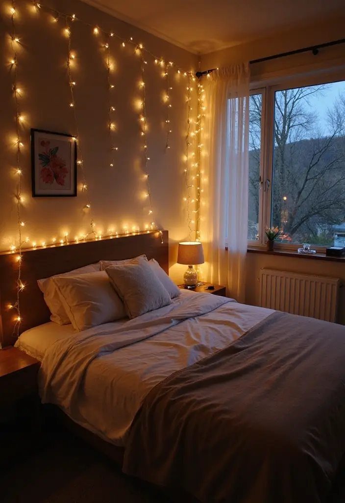 27 LED Lights Bedroom Ideas for a Dreamy Nighttime Glow 1 27 LED Lights Bedroom Ideas for a Dreamy Nighttime Glow - 1. Ethereal LED String Lights