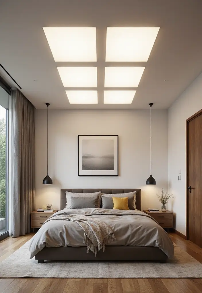 27 LED Lights Bedroom Ideas for a Dreamy Nighttime Glow 48 27 LED Lights Bedroom Ideas for a Dreamy Nighttime Glow - 10. LED Panel Lights