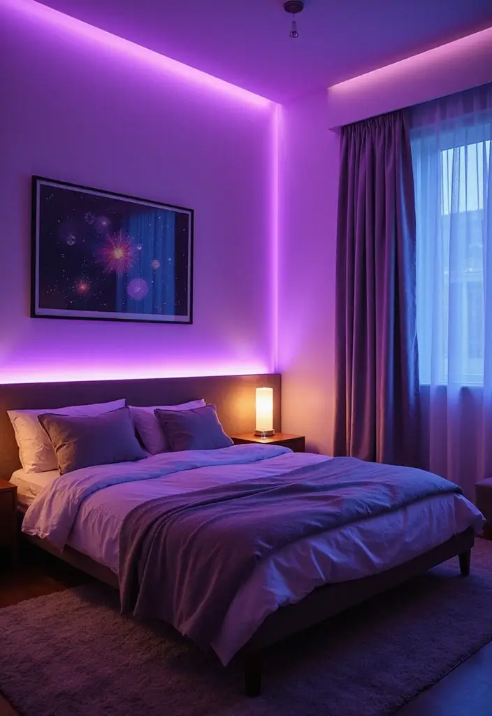 27 LED Lights Bedroom Ideas for a Dreamy Nighttime Glow 84 27 LED Lights Bedroom Ideas for a Dreamy Nighttime Glow - 16. Interactive LED Lighting