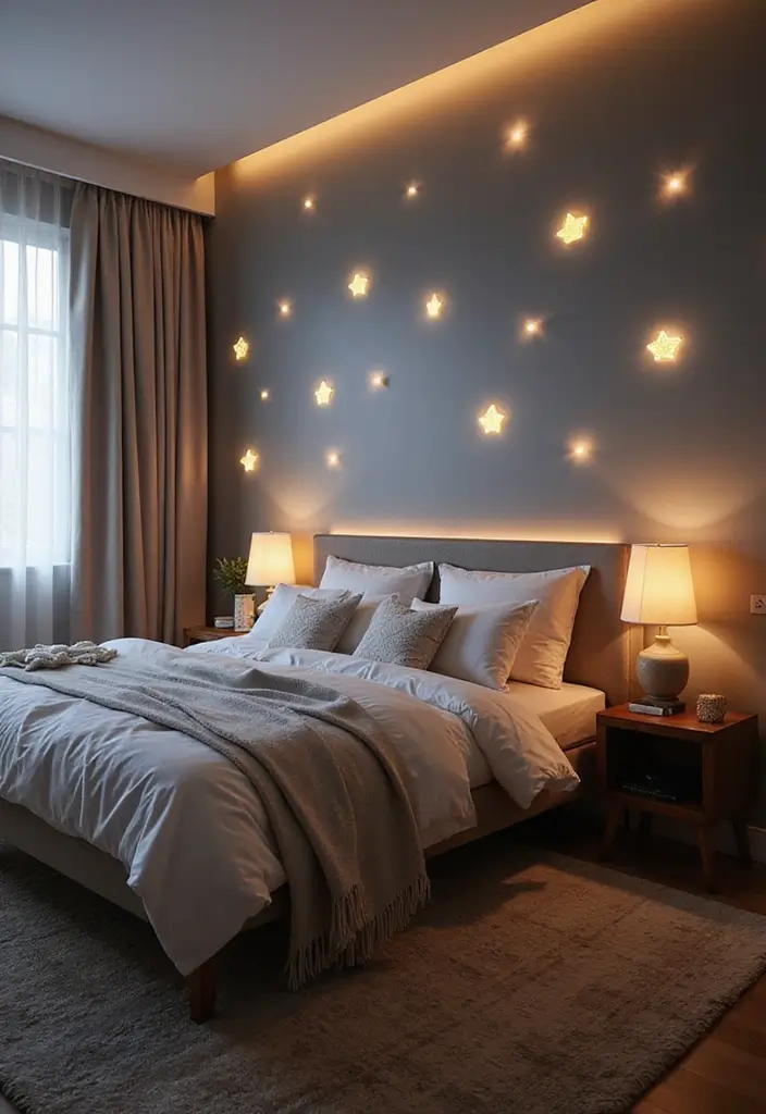 27 LED Lights Bedroom Ideas for a Dreamy Nighttime Glow 130 27 LED Lights Bedroom Ideas for a Dreamy Nighttime Glow - 24. LED Wall Decals