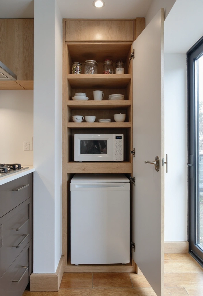 27 Narrow Kitchen Ideas That Maximize Every Inch 111 27 Narrow Kitchen Ideas That Maximize Every Inch - 17. Streamlined Appliance Garages