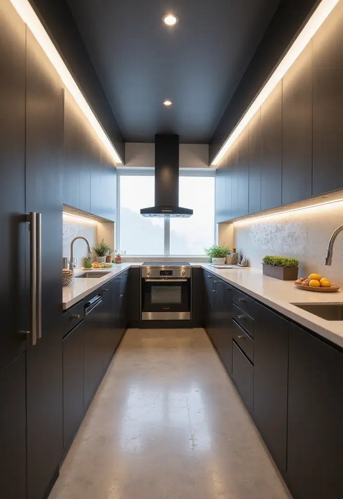 27 Narrow Kitchen Ideas That Maximize Every Inch 160 27 Narrow Kitchen Ideas That Maximize Every Inch - 24. Integrated Technology