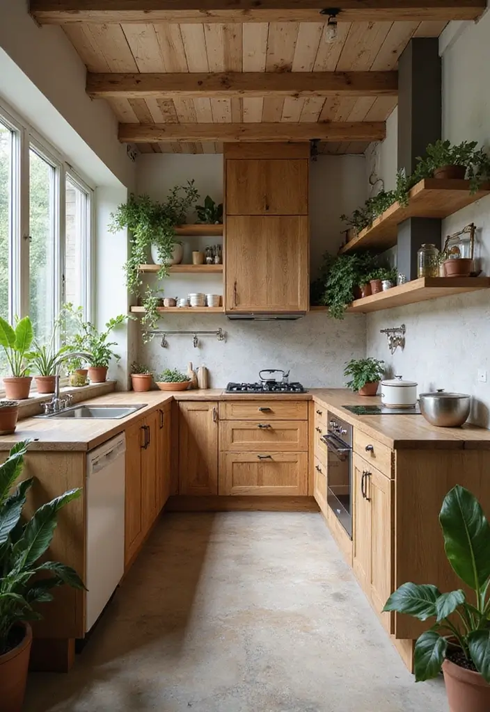 27 Narrow Kitchen Ideas That Maximize Every Inch 181 27 Narrow Kitchen Ideas That Maximize Every Inch - 27. Use of Natural Elements