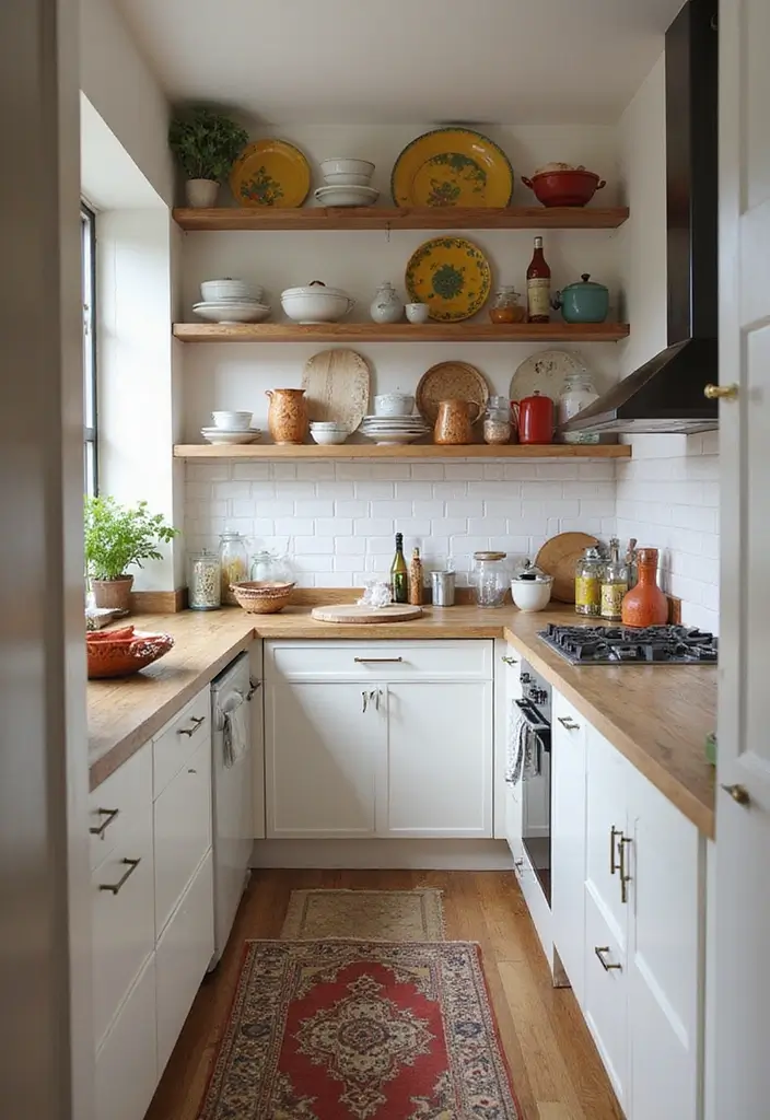27 Narrow Kitchen Ideas That Maximize Every Inch 15 27 Narrow Kitchen Ideas That Maximize Every Inch - 3. Open Shelving for Easy Access