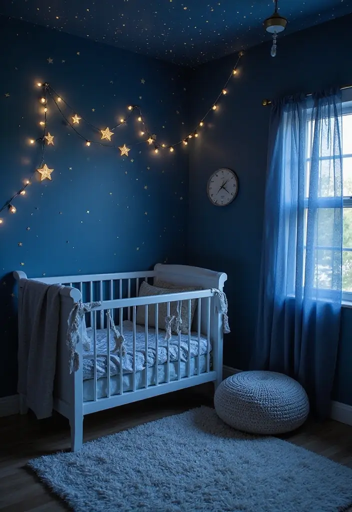 27 Nursery Wall Ideas That Feel Calm Cute and Dreamy - 10. Starry Night Themes