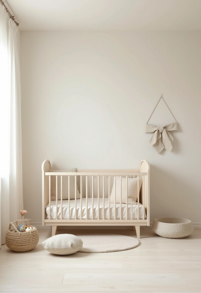 27 Nursery Wall Ideas That Feel Calm Cute and Dreamy - 16. Minimalist Zen Designs