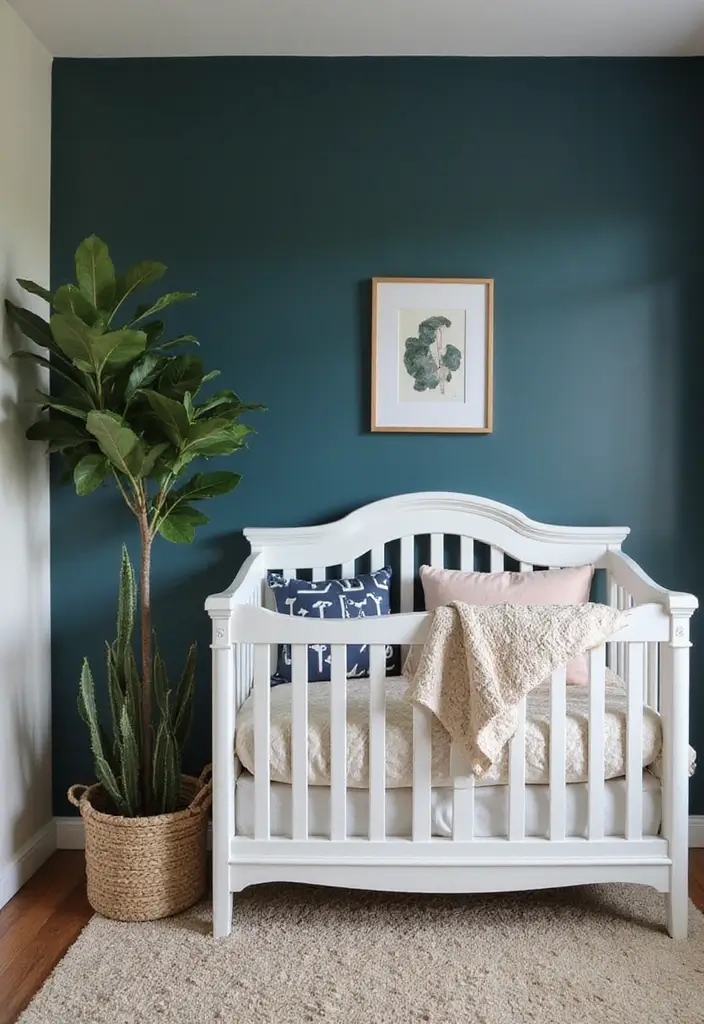 27 Nursery Wall Ideas That Feel Calm Cute and Dreamy - 17. Bold Accent Walls