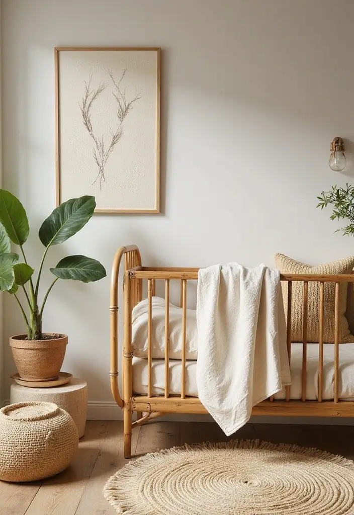 27 Nursery Wall Ideas That Feel Calm Cute and Dreamy - 24. Nature-Inspired Textures