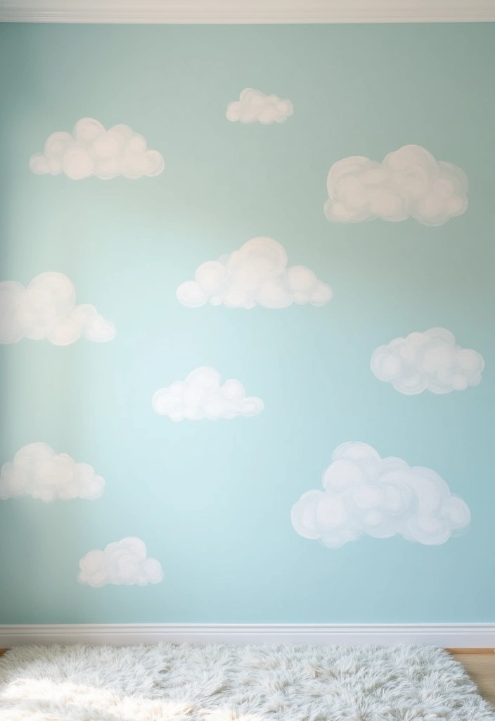 27 Nursery Wall Ideas That Feel Calm Cute and Dreamy - 5. Whimsical Cloud Patterns