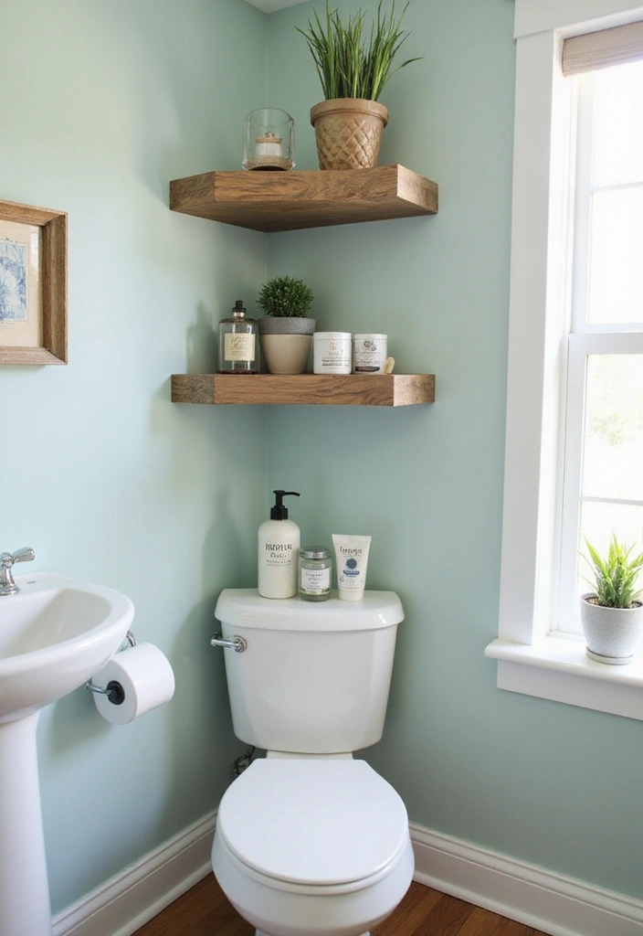 27 Over Toilet Storage Ideas That Save Space Beautifully 87 27 Over Toilet Storage Ideas That Save Space Beautifully - 13. Space-Saving Corner Shelves