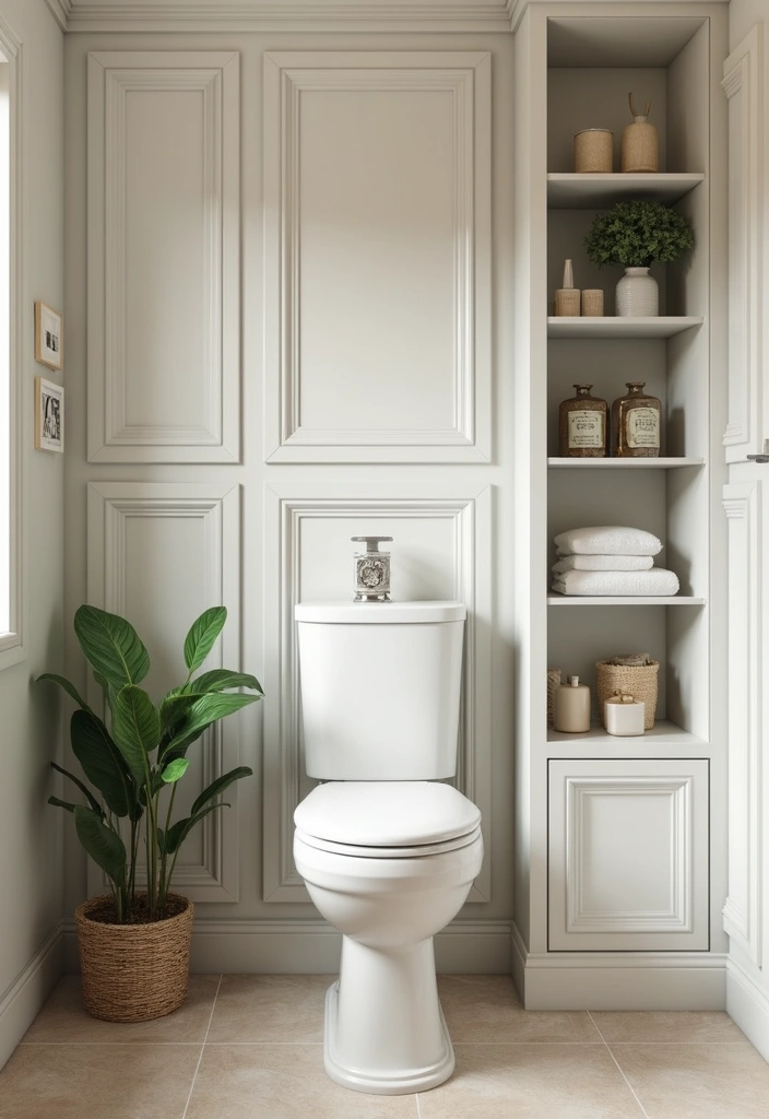 27 Over Toilet Storage Ideas That Save Space Beautifully 108 27 Over Toilet Storage Ideas That Save Space Beautifully - 16. Decorative Wall Panels