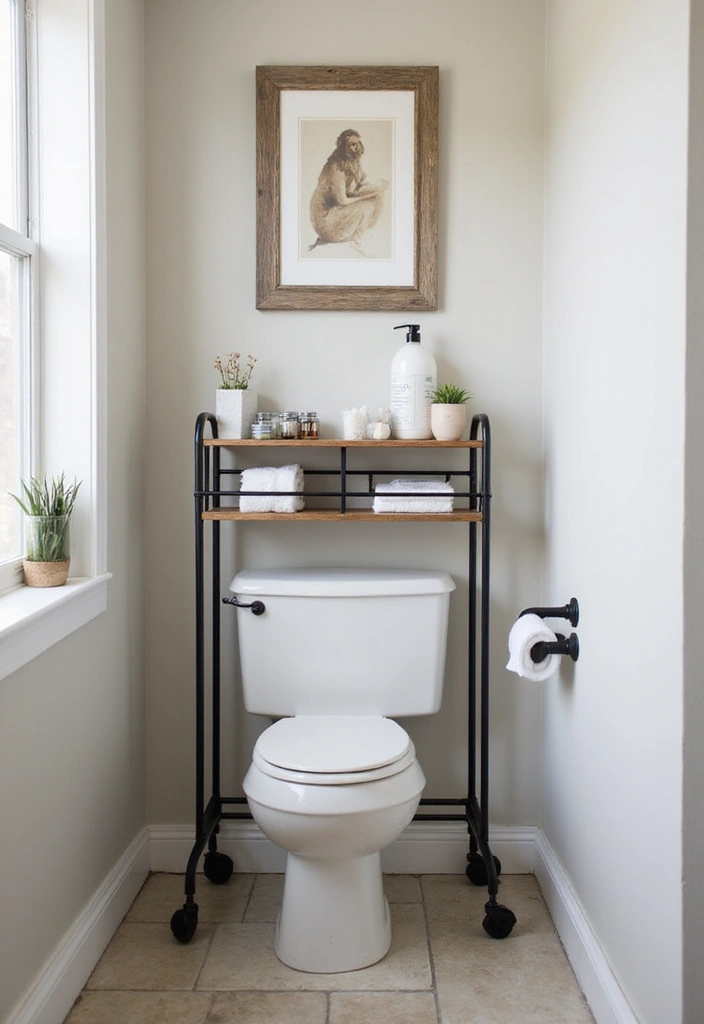 27 Over Toilet Storage Ideas That Save Space Beautifully 174 27 Over Toilet Storage Ideas That Save Space Beautifully - 26. Slim Rolling Carts