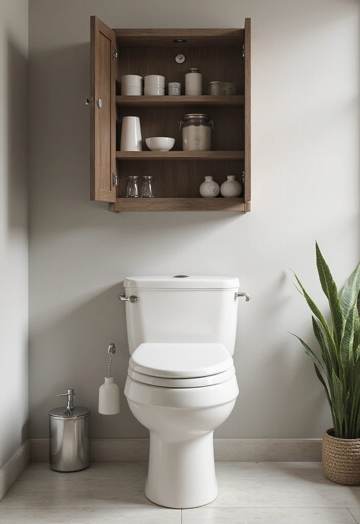 27 Over Toilet Storage Ideas That Save Space Beautifully 29 27 Over Toilet Storage Ideas That Save Space Beautifully - 5. Elegant Wall-Mounted Cabinets