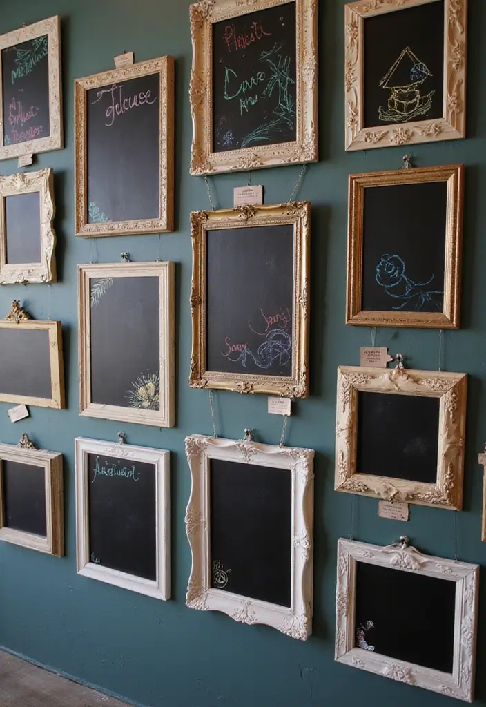 27 Photo Frame Wall Ideas To Make Every Memory Shine 76 27 Photo Frame Wall Ideas To Make Every Memory Shine - 12. Chalkboard Photo Frames