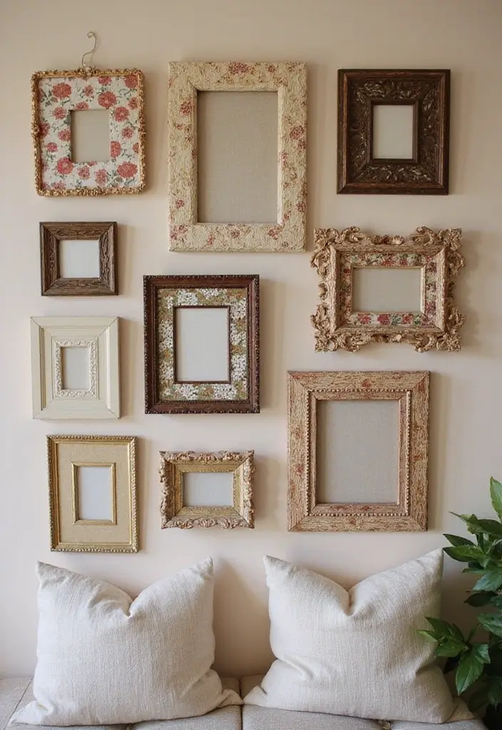 27 Photo Frame Wall Ideas To Make Every Memory Shine 83 27 Photo Frame Wall Ideas To Make Every Memory Shine - 13. Personalize with Fabric Frames