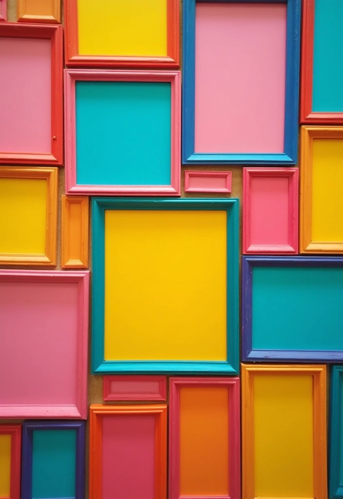 27 Photo Frame Wall Ideas To Make Every Memory Shine 132 27 Photo Frame Wall Ideas To Make Every Memory Shine - 20. Color-Blocked Frame Arrangement