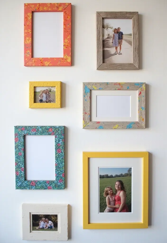 27 Photo Frame Wall Ideas To Make Every Memory Shine 15 27 Photo Frame Wall Ideas To Make Every Memory Shine - 3. Colorful Washi Tape Frames