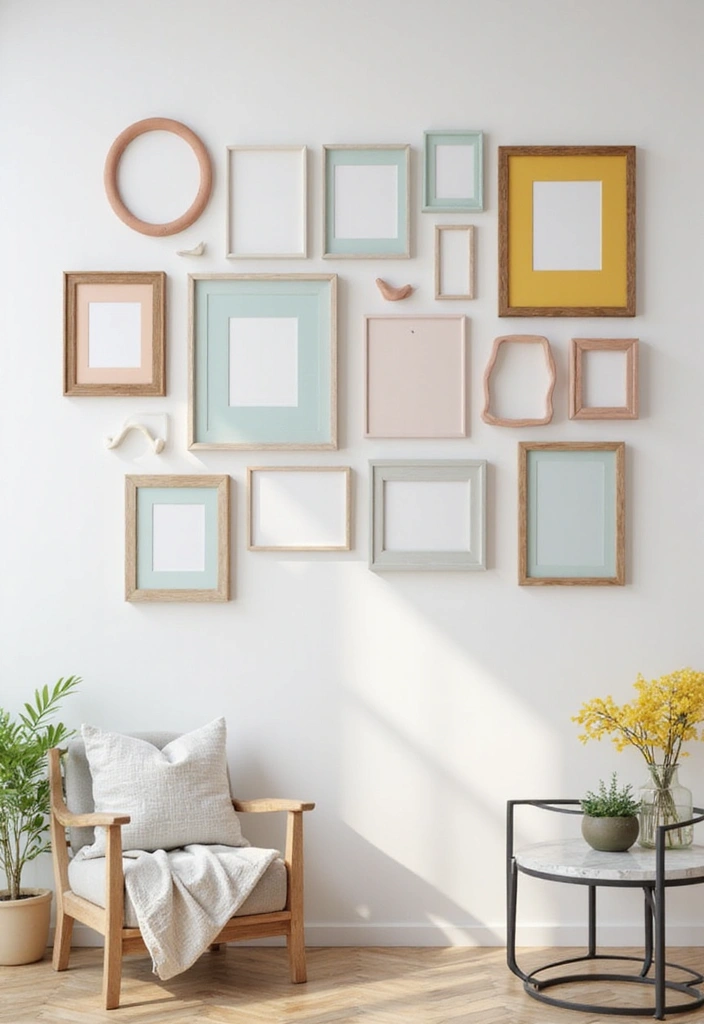 27 Photo Frame Wall Ideas To Make Every Memory Shine 55 27 Photo Frame Wall Ideas To Make Every Memory Shine - 9. Geometric Frames for a Modern Look