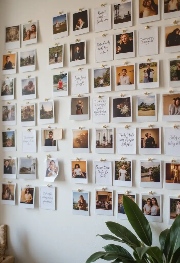 27 Polaroid Wall Ideas That Add Personality to Any Space 62 27 Polaroid Wall Ideas That Add Personality to Any Space - 10. Personalized Quotes