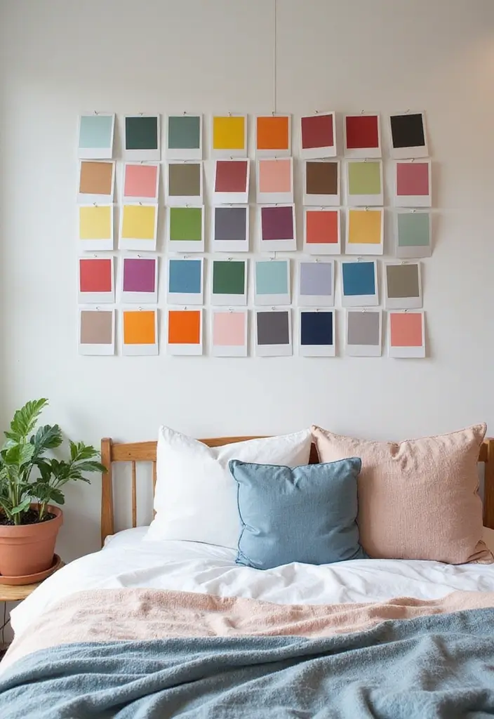27 Polaroid Wall Ideas That Add Personality to Any Space 69 27 Polaroid Wall Ideas That Add Personality to Any Space - 11. Color Block Arrangement