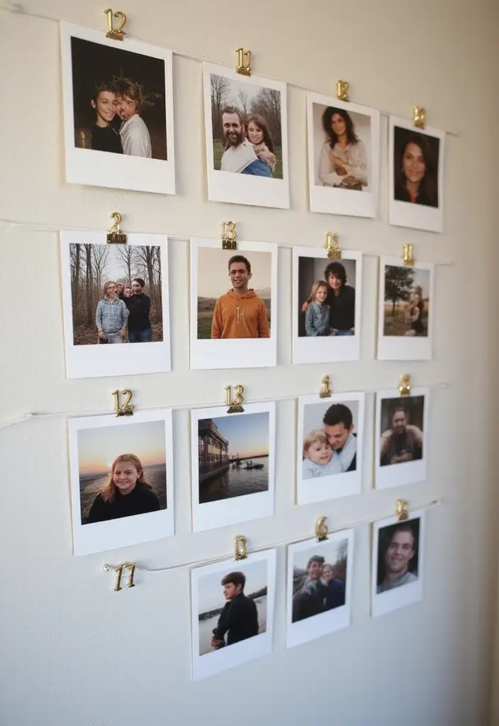 27 Polaroid Wall Ideas That Add Personality to Any Space 118 27 Polaroid Wall Ideas That Add Personality to Any Space - 18. Polaroid Timeline