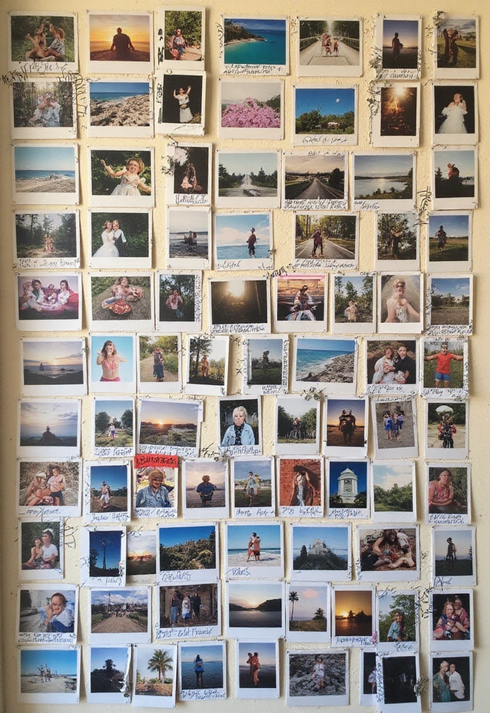 27 Polaroid Wall Ideas That Add Personality to Any Space 36 27 Polaroid Wall Ideas That Add Personality to Any Space - 6. Polaroid Collage