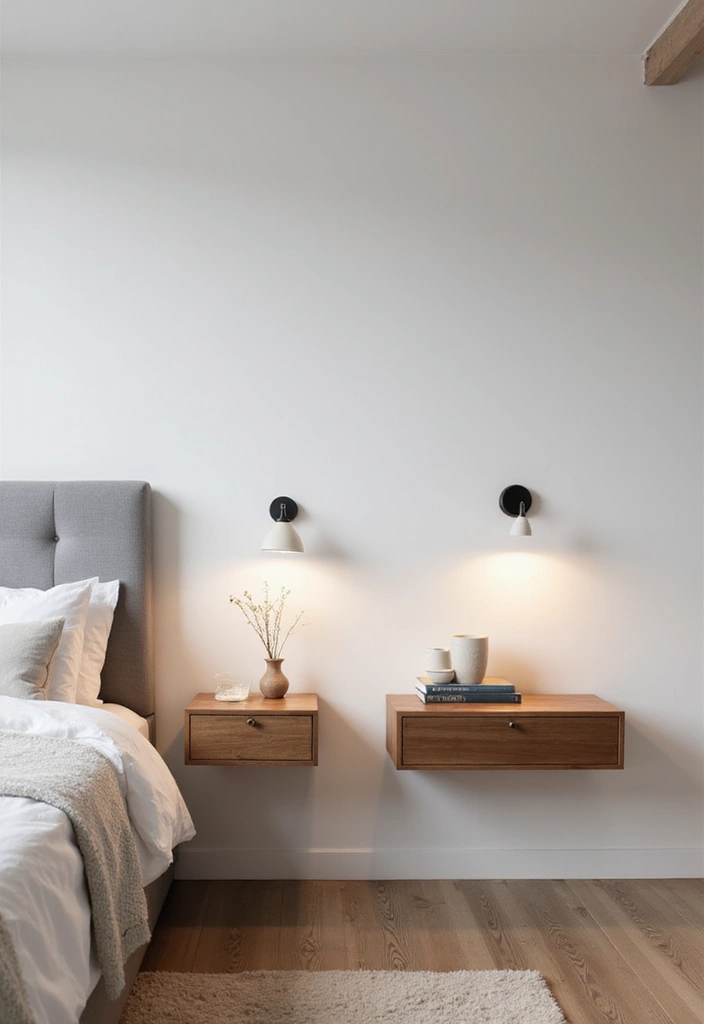 27 Rectangular Bedroom Ideas for Functional and Elegant Layouts 1 27 Rectangular Bedroom Ideas for Functional and Elegant Layouts - 1. Floating Nightstands