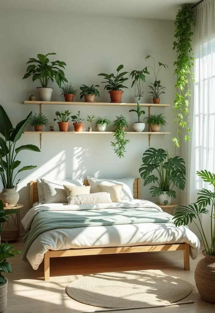 27 Rectangular Bedroom Ideas for Functional and Elegant Layouts 69 27 Rectangular Bedroom Ideas for Functional and Elegant Layouts - 13. Indoor Plants