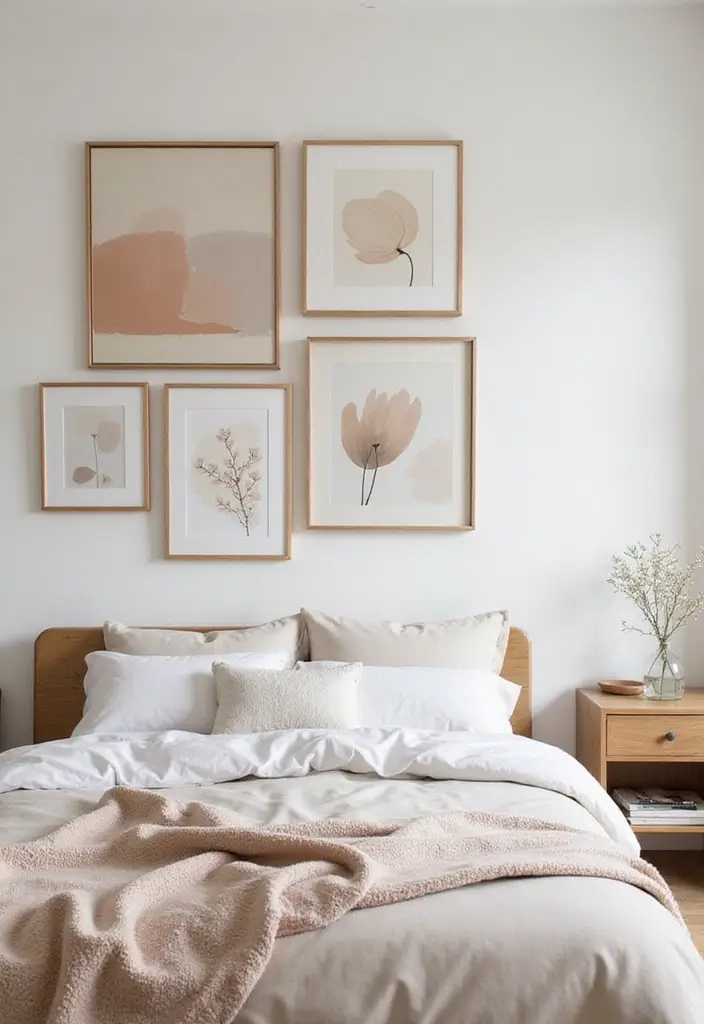 27 Rectangular Bedroom Ideas for Functional and Elegant Layouts 30 27 Rectangular Bedroom Ideas for Functional and Elegant Layouts - 6. Minimalist Artwork