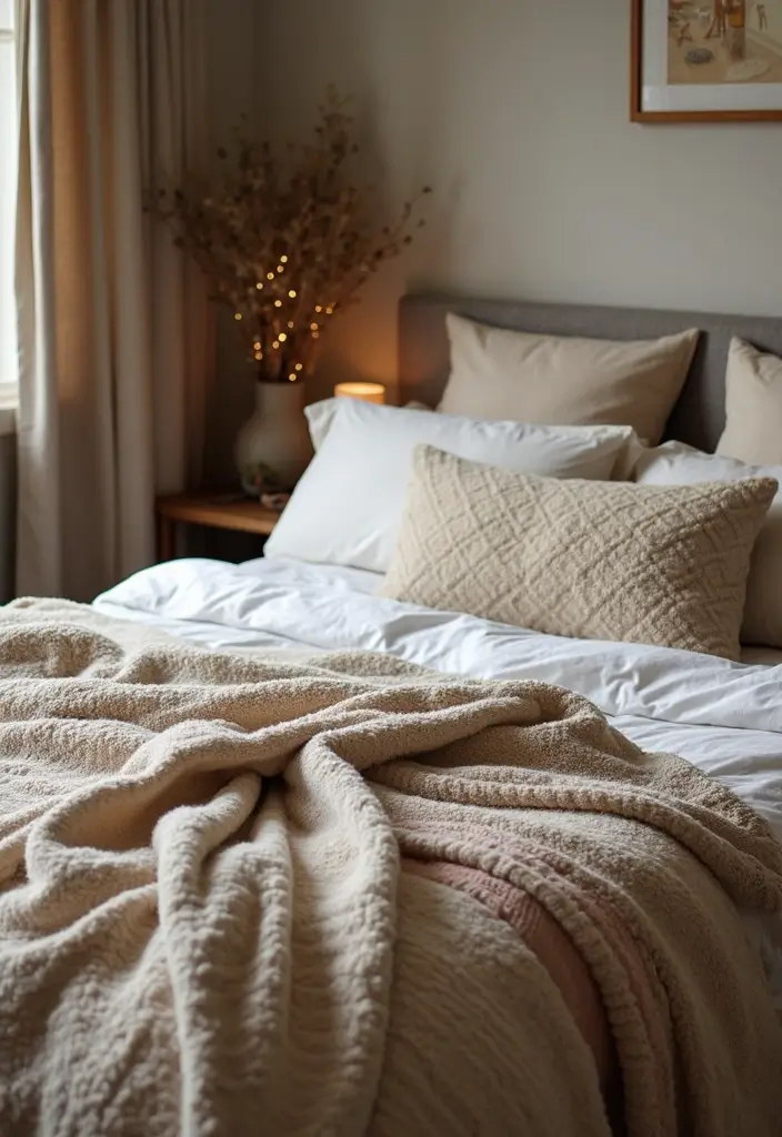 27 Rectangular Bedroom Ideas for Functional and Elegant Layouts 33 27 Rectangular Bedroom Ideas for Functional and Elegant Layouts - 7. Cozy Textures