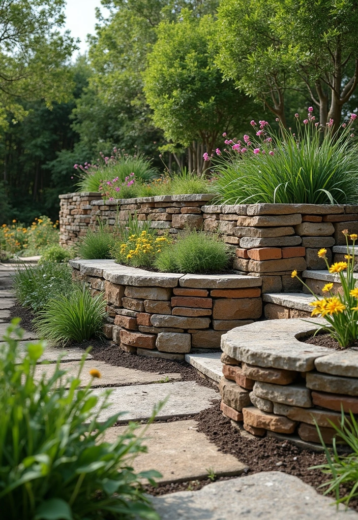 27 Retaining Wall Ideas To Transform Your Outdoor Space 62 27 Retaining Wall Ideas To Transform Your Outdoor Space - 10. Recycled Materials Revamp