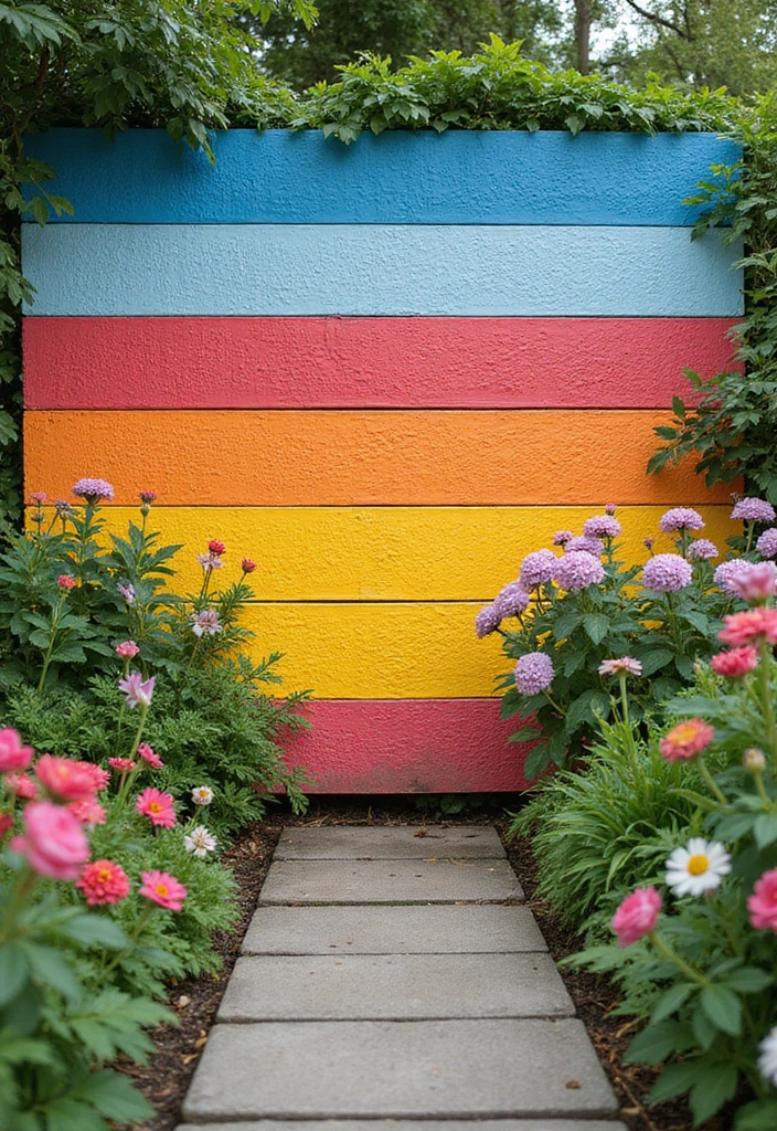 27 Retaining Wall Ideas To Transform Your Outdoor Space 132 27 Retaining Wall Ideas To Transform Your Outdoor Space - 20. Colorful Painted Walls