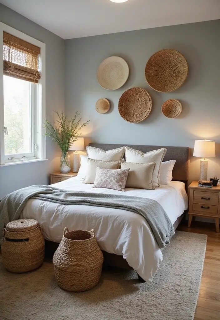 27 Small Bedroom Ideas That Maximize Every Inch 85 27 Small Bedroom Ideas That Maximize Every Inch - 13. Utilize Decorative Baskets