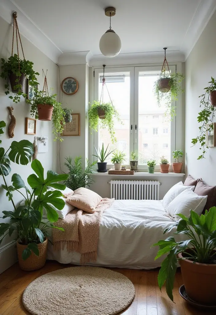 27 Small Bedroom Ideas That Maximize Every Inch 162 27 Small Bedroom Ideas That Maximize Every Inch - 24. Incorporate Plants