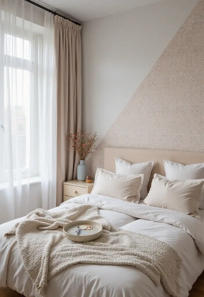 27 Small Bedroom Ideas That Maximize Every Inch 176 27 Small Bedroom Ideas That Maximize Every Inch - 26. Creative Use of Wallpaper