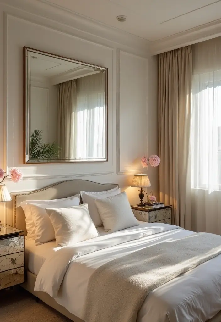 27 Small Bedroom Ideas That Maximize Every Inch 29 27 Small Bedroom Ideas That Maximize Every Inch - 5. Mirrors to Create Depth