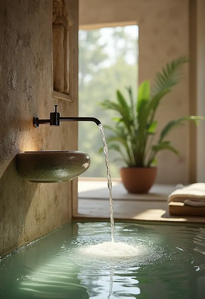 27 Spa Bathroom Ideas to Relax Recharge and Feel Refreshed Every Day 60 27 Spa Bathroom Ideas to Relax Recharge and Feel Refreshed Every Day - 10. Water Features
