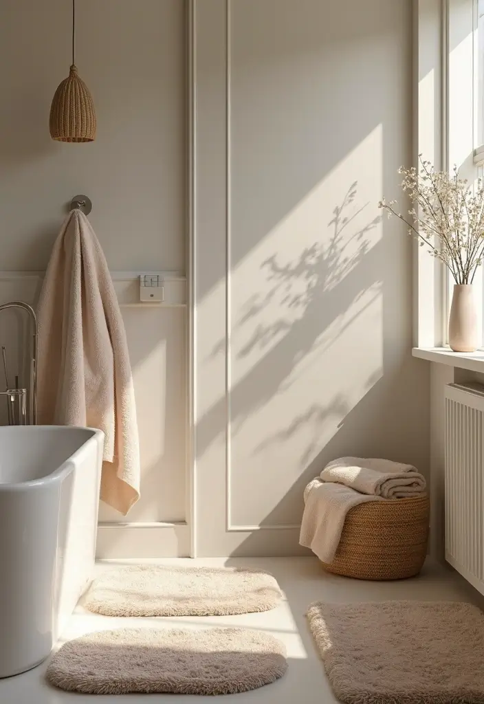 27 Spa Bathroom Ideas to Relax Recharge and Feel Refreshed Every Day 123 27 Spa Bathroom Ideas to Relax Recharge and Feel Refreshed Every Day - 19. Soft Textiles
