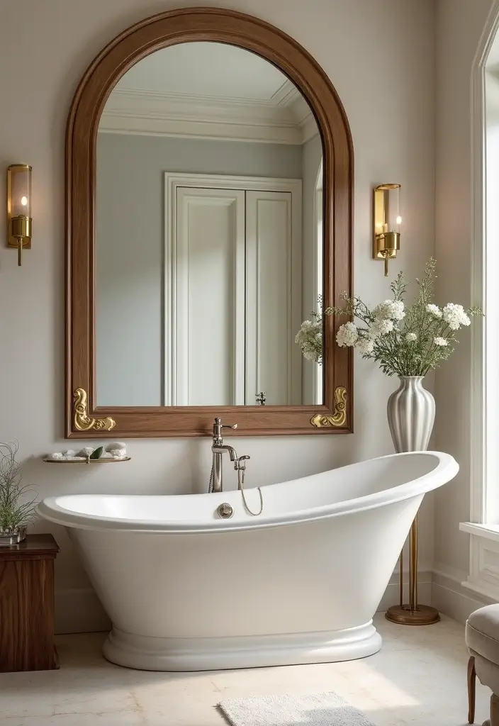 27 Spa Bathroom Ideas to Relax Recharge and Feel Refreshed Every Day 137 27 Spa Bathroom Ideas to Relax Recharge and Feel Refreshed Every Day - 21. Elegant Mirrors
