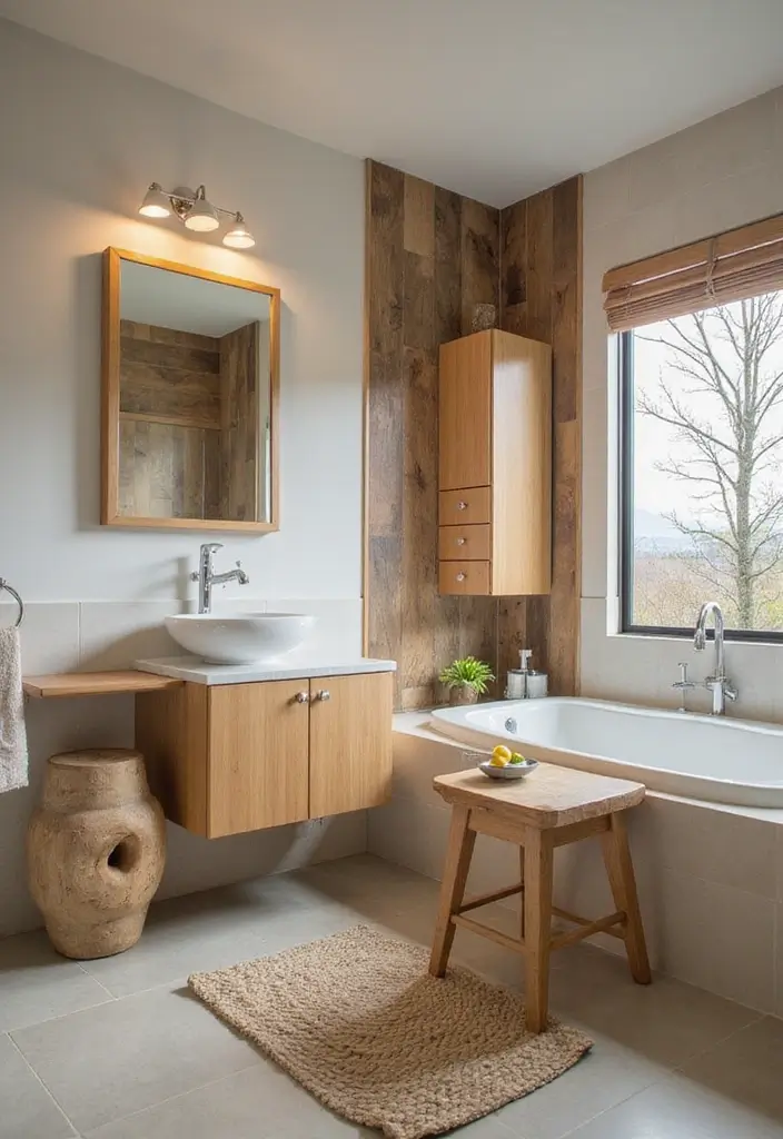 27 Spa Bathroom Ideas to Relax Recharge and Feel Refreshed Every Day 15 27 Spa Bathroom Ideas to Relax Recharge and Feel Refreshed Every Day - 3. Eco-friendly Materials