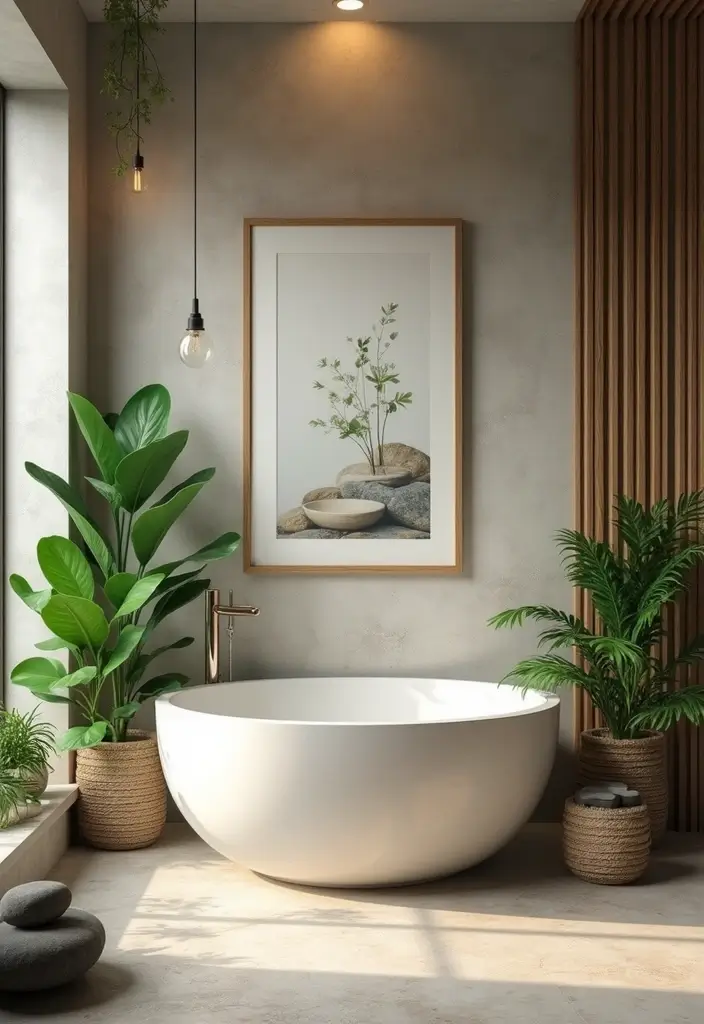 27 Spa Bathroom Ideas to Relax Recharge and Feel Refreshed Every Day 36 27 Spa Bathroom Ideas to Relax Recharge and Feel Refreshed Every Day - 6. Nature-Inspired Decor