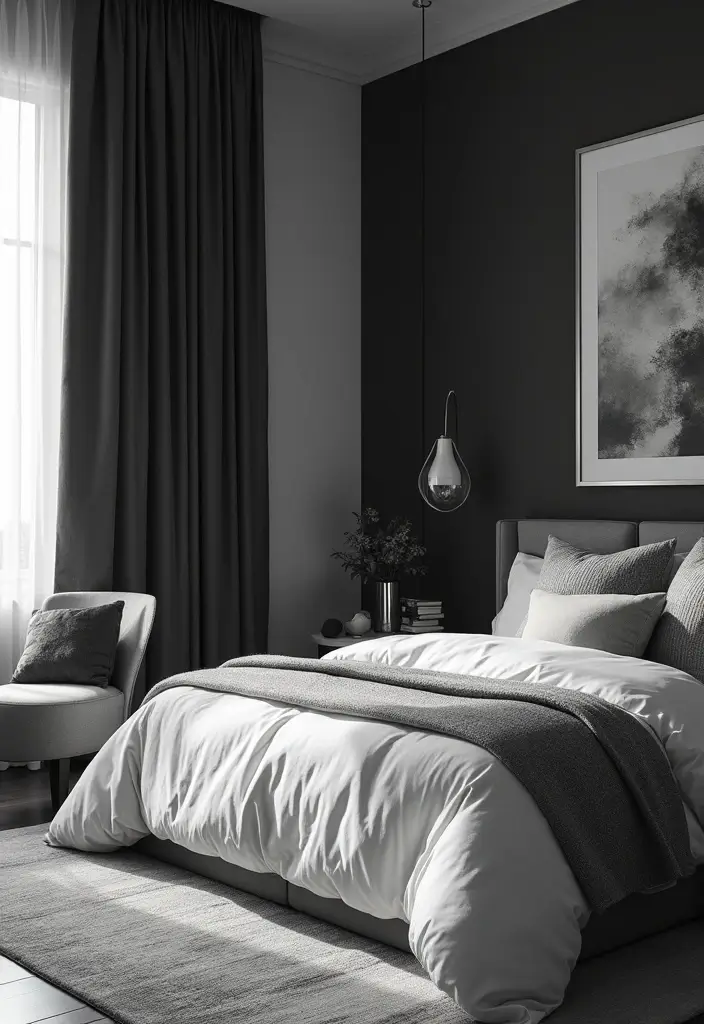 28 Black and White Bedroom Ideas That Never Go Out of Style 143