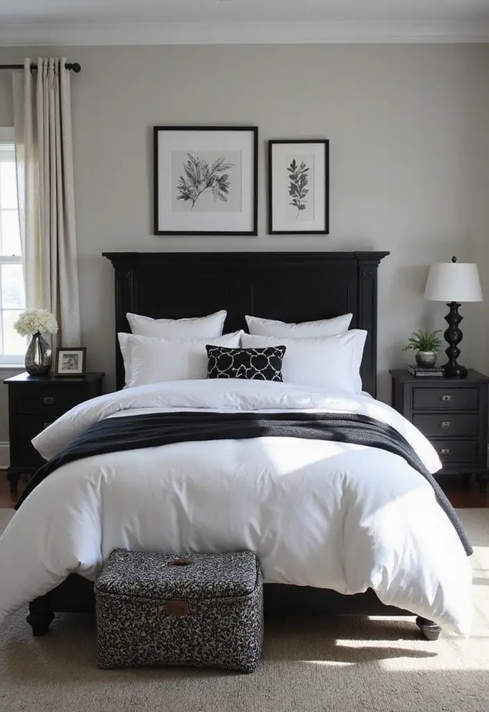 28 Black and White Bedroom Ideas That Never Go Out of Style 199